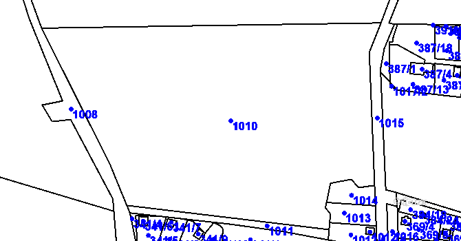 Parcela st. 1010 v KÚ Havraň, Katastrální mapa