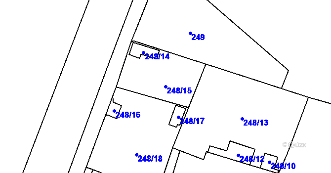 Parcela st. 248/15 v KÚ Havraň, Katastrální mapa