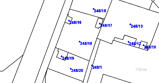 Parcela st. 248/18 v KÚ Havraň, Katastrální mapa