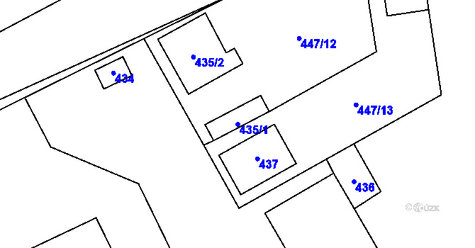 Parcela st. 435/1 v KÚ Havraň, Katastrální mapa