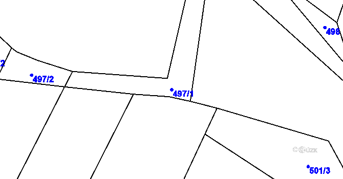 Parcela st. 497/1 v KÚ Havraň, Katastrální mapa