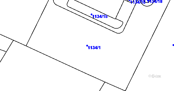 Parcela st. 1134/1 v KÚ Havraň, Katastrální mapa