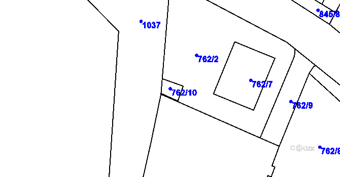 Parcela st. 762/10 v KÚ Havraň, Katastrální mapa