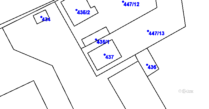 Parcela st. 437 v KÚ Havraň, Katastrální mapa