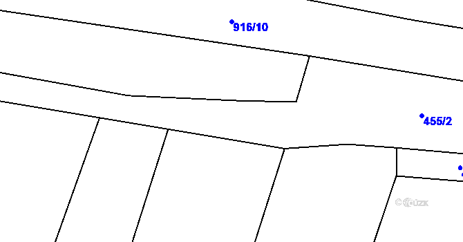 Parcela st. 455/2 v KÚ Havraň, Katastrální mapa