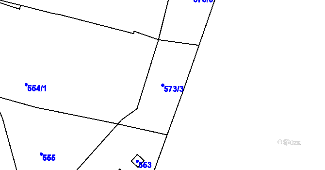 Parcela st. 573/3 v KÚ Havraň, Katastrální mapa