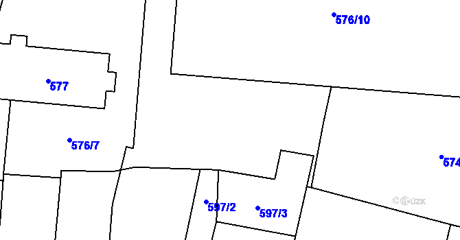 Parcela st. 576/3 v KÚ Havraň, Katastrální mapa