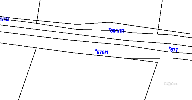 Parcela st. 676/1 v KÚ Havraň, Katastrální mapa