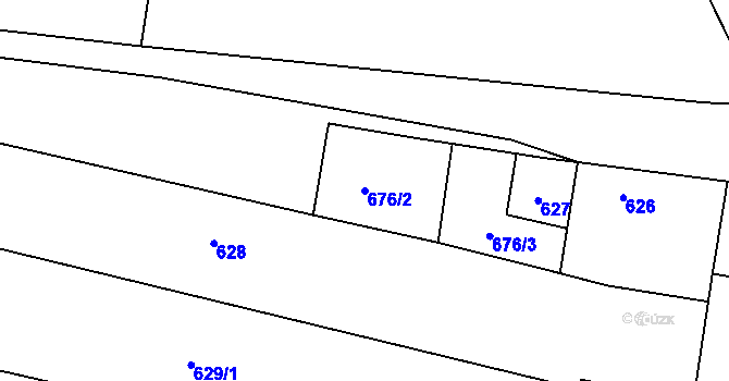 Parcela st. 676/2 v KÚ Havraň, Katastrální mapa