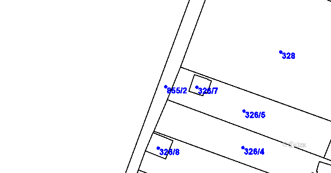 Parcela st. 855/2 v KÚ Havraň, Katastrální mapa