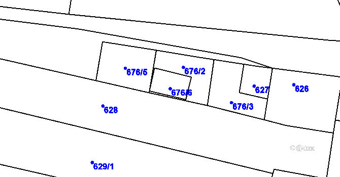 Parcela st. 676/6 v KÚ Havraň, Katastrální mapa