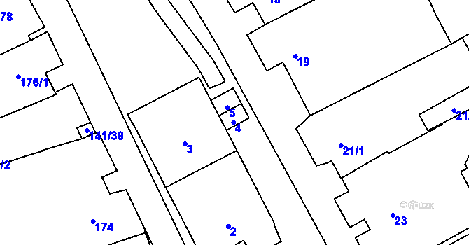 Parcela st. 4 v KÚ Havraníky, Katastrální mapa