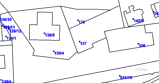 Parcela st. 137 v KÚ Havraníky, Katastrální mapa