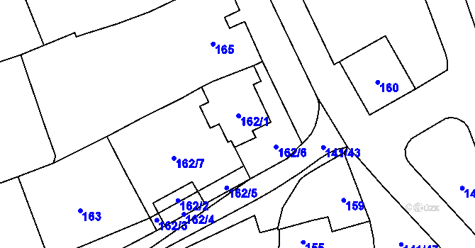 Parcela st. 162 v KÚ Havraníky, Katastrální mapa