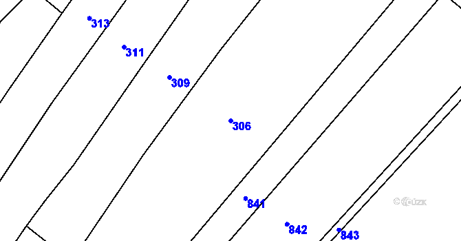 Parcela st. 306 v KÚ Havraníky, Katastrální mapa