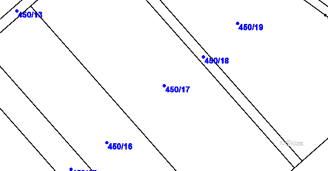 Parcela st. 450/17 v KÚ Havraníky, Katastrální mapa