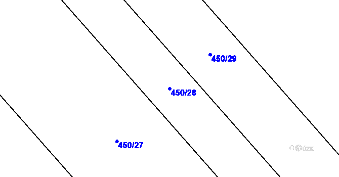 Parcela st. 450/28 v KÚ Havraníky, Katastrální mapa