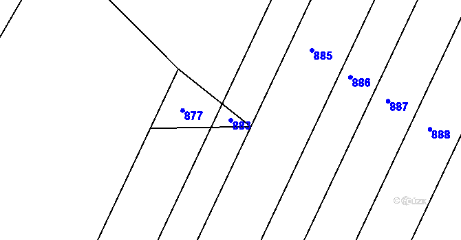 Parcela st. 883 v KÚ Havraníky, Katastrální mapa