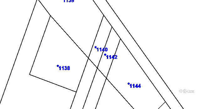 Parcela st. 1142 v KÚ Havraníky, Katastrální mapa