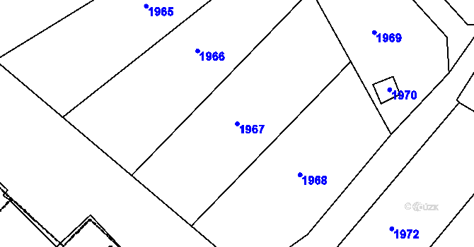 Parcela st. 1967 v KÚ Havraníky, Katastrální mapa