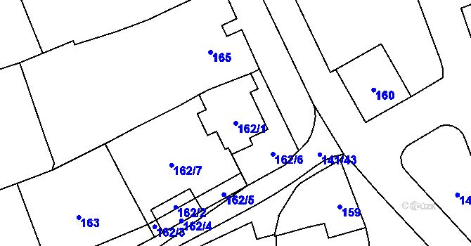 Parcela st. 162/1 v KÚ Havraníky, Katastrální mapa