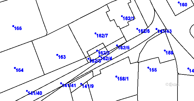 Parcela st. 162/2 v KÚ Havraníky, Katastrální mapa
