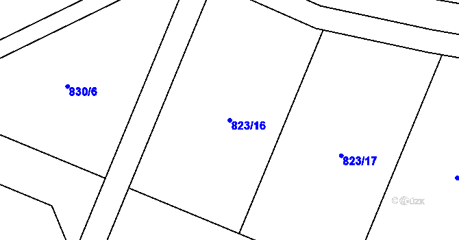 Parcela st. 823/16 v KÚ Havraníky, Katastrální mapa