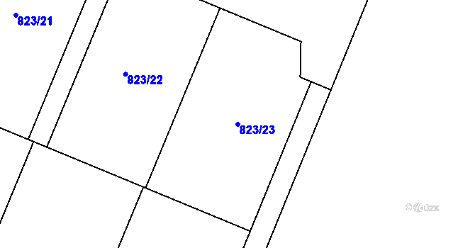 Parcela st. 823/23 v KÚ Havraníky, Katastrální mapa