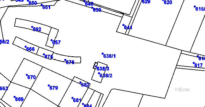 Parcela st. 638/1 v KÚ Havraníky, Katastrální mapa