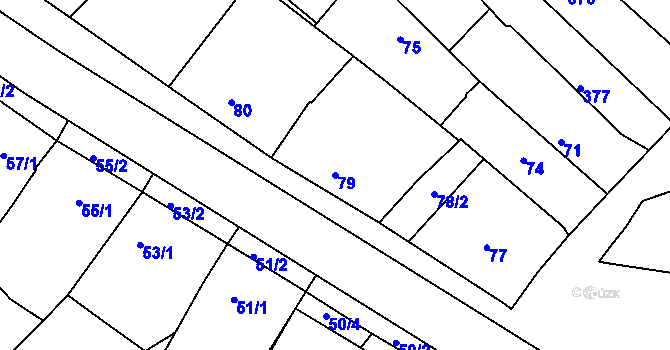 Parcela st. 79 v KÚ Havřice, Katastrální mapa