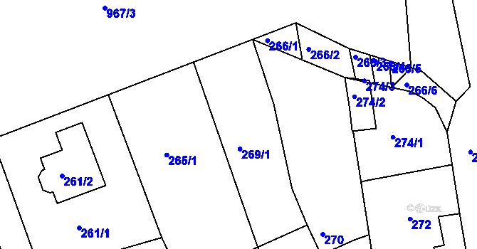 Parcela st. 269 v KÚ Havřice, Katastrální mapa