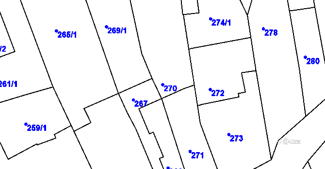 Parcela st. 270 v KÚ Havřice, Katastrální mapa