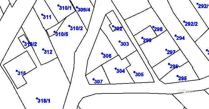 Parcela st. 306 v KÚ Havřice, Katastrální mapa