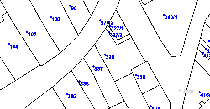 Parcela st. 328 v KÚ Havřice, Katastrální mapa