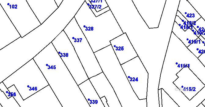 Parcela st. 329 v KÚ Havřice, Katastrální mapa