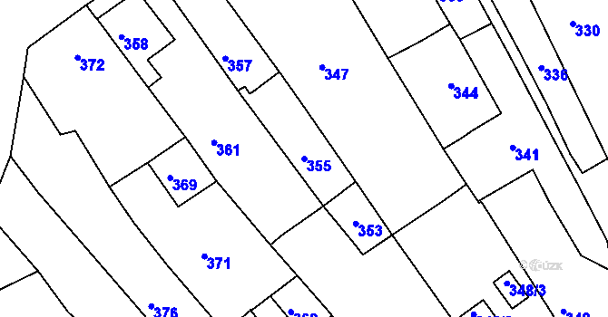 Parcela st. 355 v KÚ Havřice, Katastrální mapa