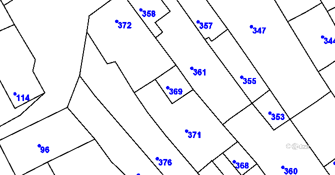 Parcela st. 369 v KÚ Havřice, Katastrální mapa