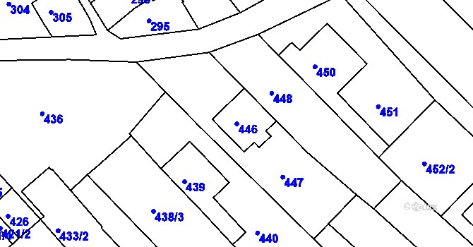 Parcela st. 446 v KÚ Havřice, Katastrální mapa