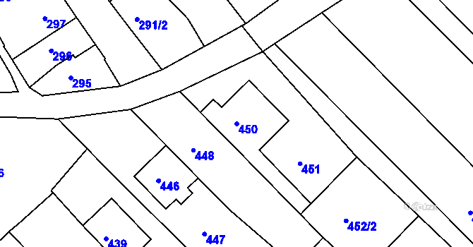 Parcela st. 450 v KÚ Havřice, Katastrální mapa