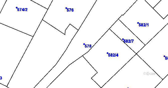 Parcela st. 578 v KÚ Havřice, Katastrální mapa
