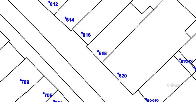 Parcela st. 618 v KÚ Havřice, Katastrální mapa