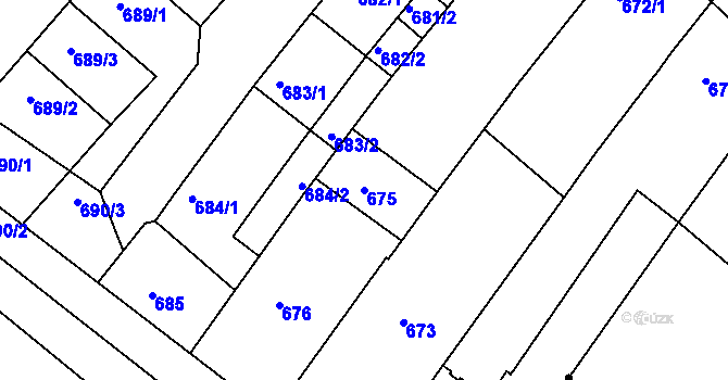 Parcela st. 675 v KÚ Havřice, Katastrální mapa