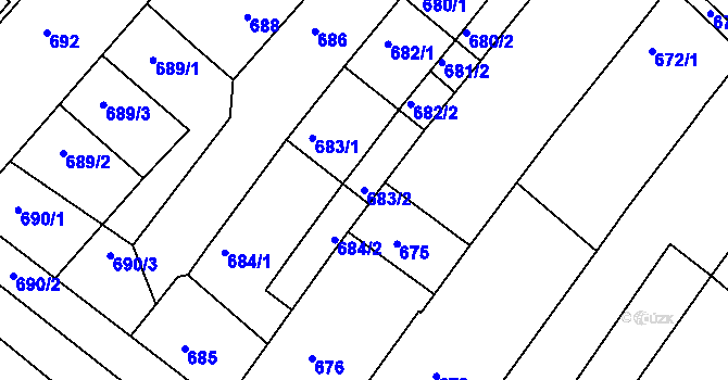 Parcela st. 683/2 v KÚ Havřice, Katastrální mapa