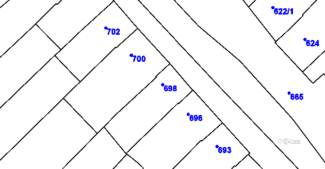 Parcela st. 698 v KÚ Havřice, Katastrální mapa