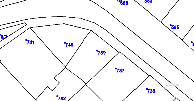 Parcela st. 739 v KÚ Havřice, Katastrální mapa