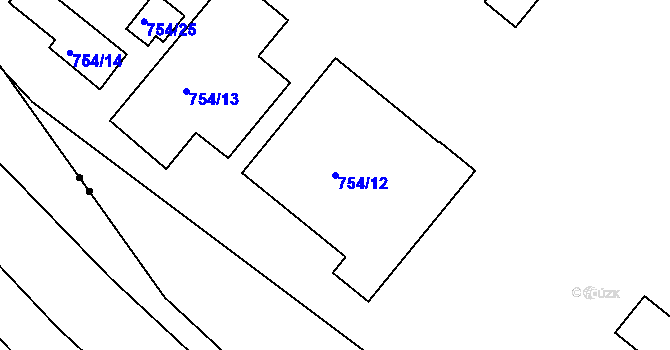 Parcela st. 754/12 v KÚ Havřice, Katastrální mapa