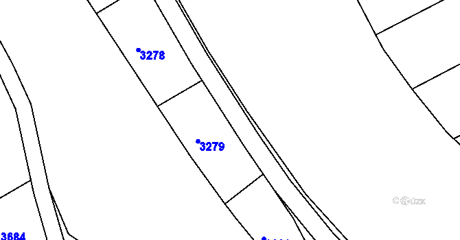 Parcela st. 1034/3 v KÚ Havřice, Katastrální mapa