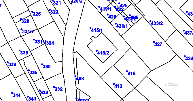 Parcela st. 415/2 v KÚ Havřice, Katastrální mapa