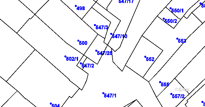 Parcela st. 547/15 v KÚ Havřice, Katastrální mapa