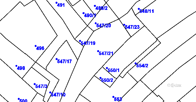 Parcela st. 547/21 v KÚ Havřice, Katastrální mapa
